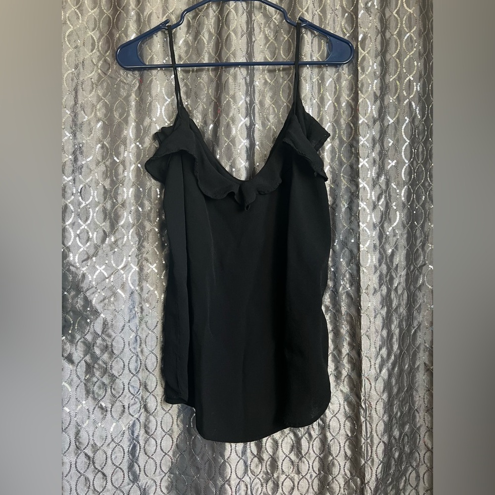 Old Navy Black Ruffle Tank Top Large